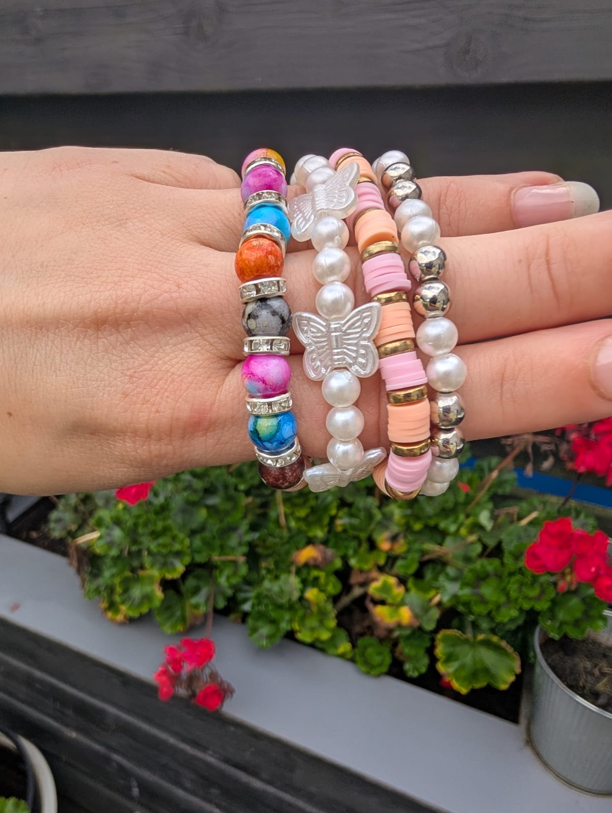 Zomerse Vlinder &amp; Kralen Armbanden set (voor kinderen)
