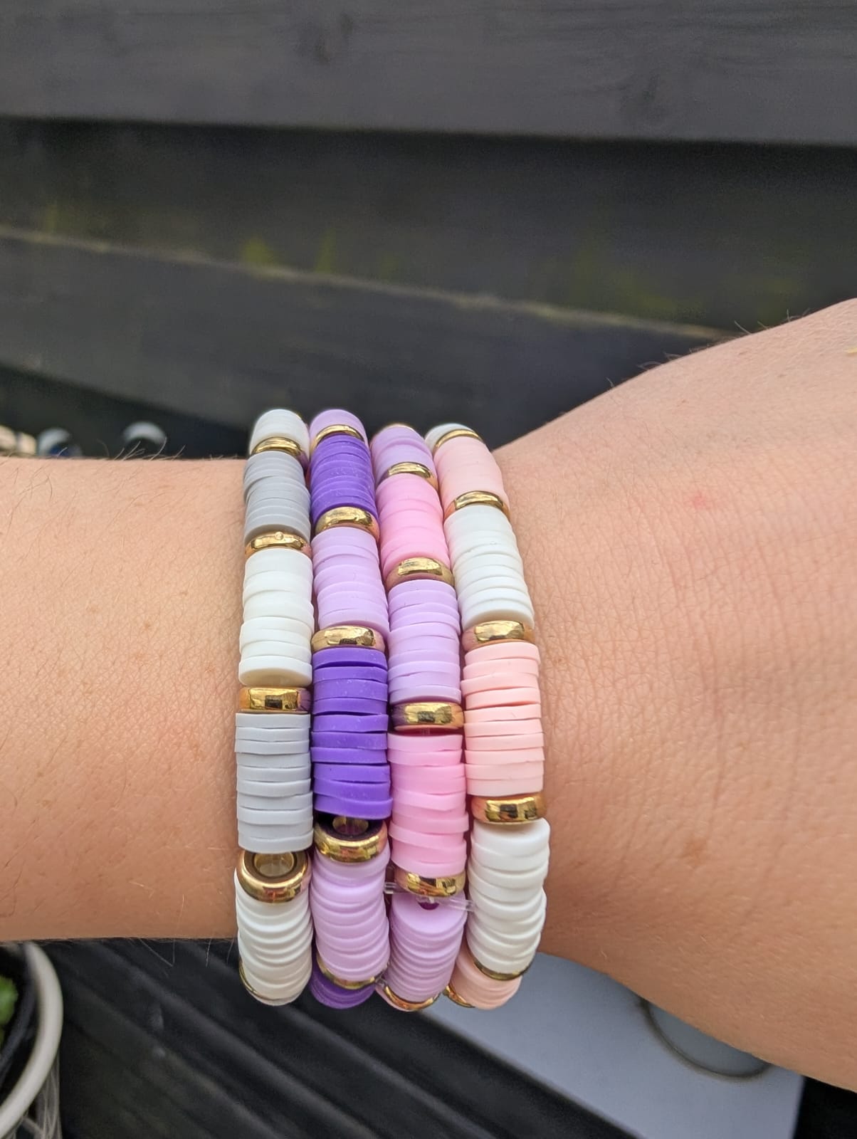 Lieve Pastel Heishi Armbanden set